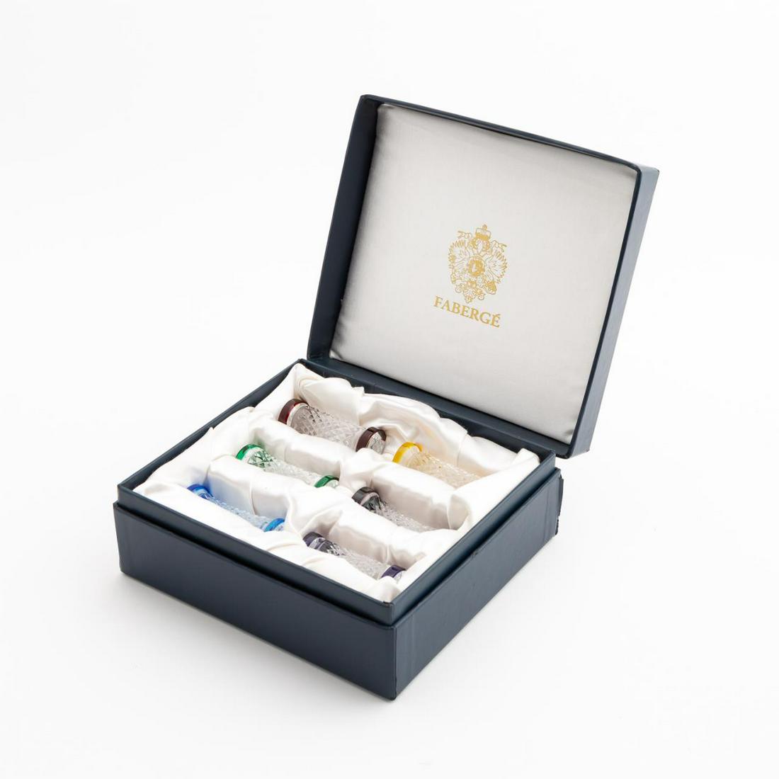 SET OF 6 FABERGE CUT CRYSTAL KNIFE RESTS (1 of 7)