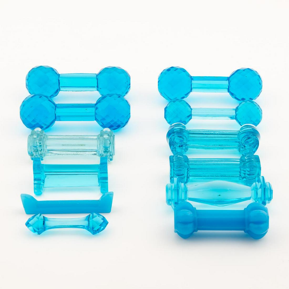 TWELVE MISC. BLUE GLASS KNIFE RESTS (1 of 8)