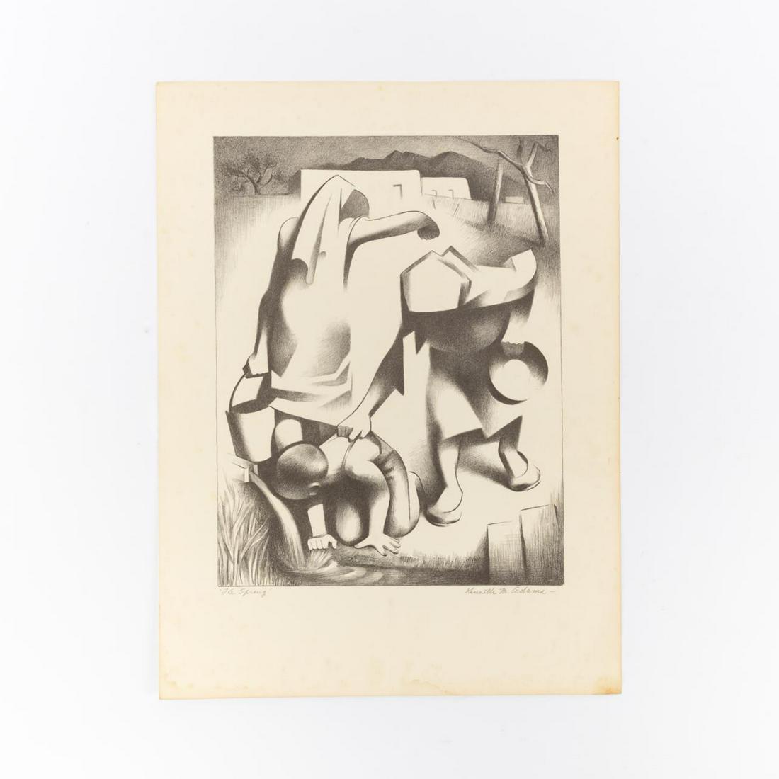 KENNETH ADAMS, "THE SPRING" LITHOGRAPH, (1 of 4)