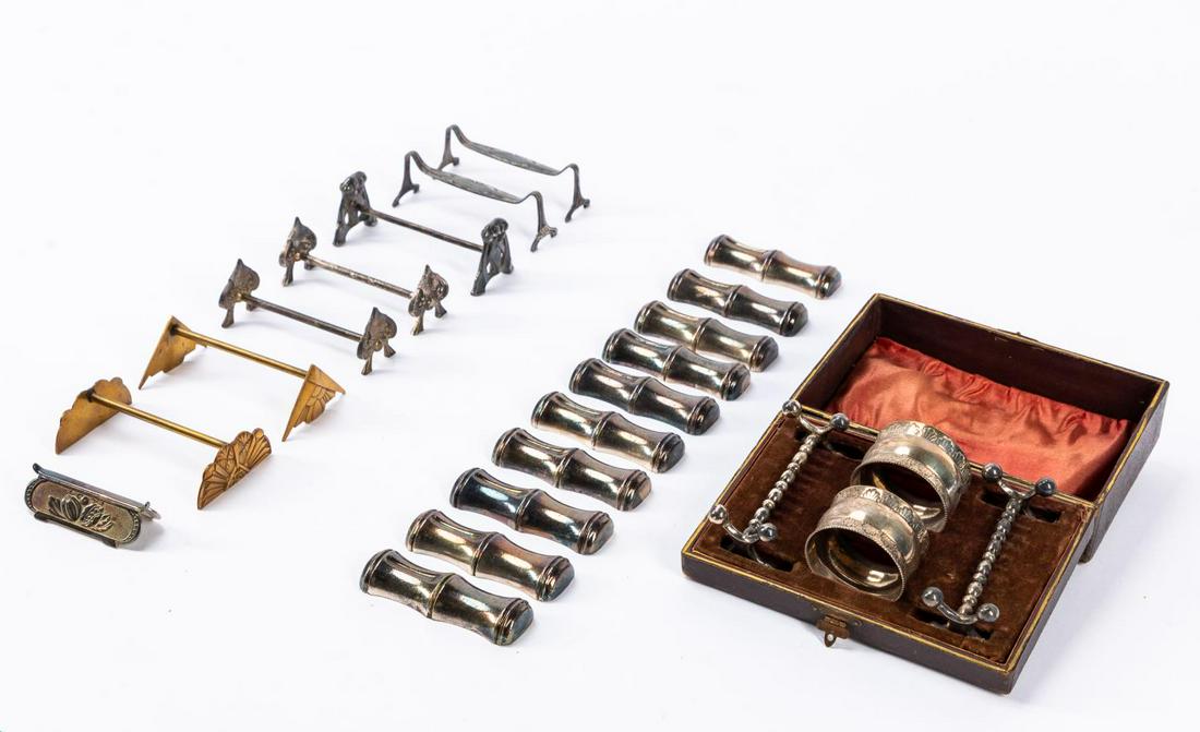 22 MISC. MAINLY SILVERPLATE TABLE ARTICLES (1 of 6)