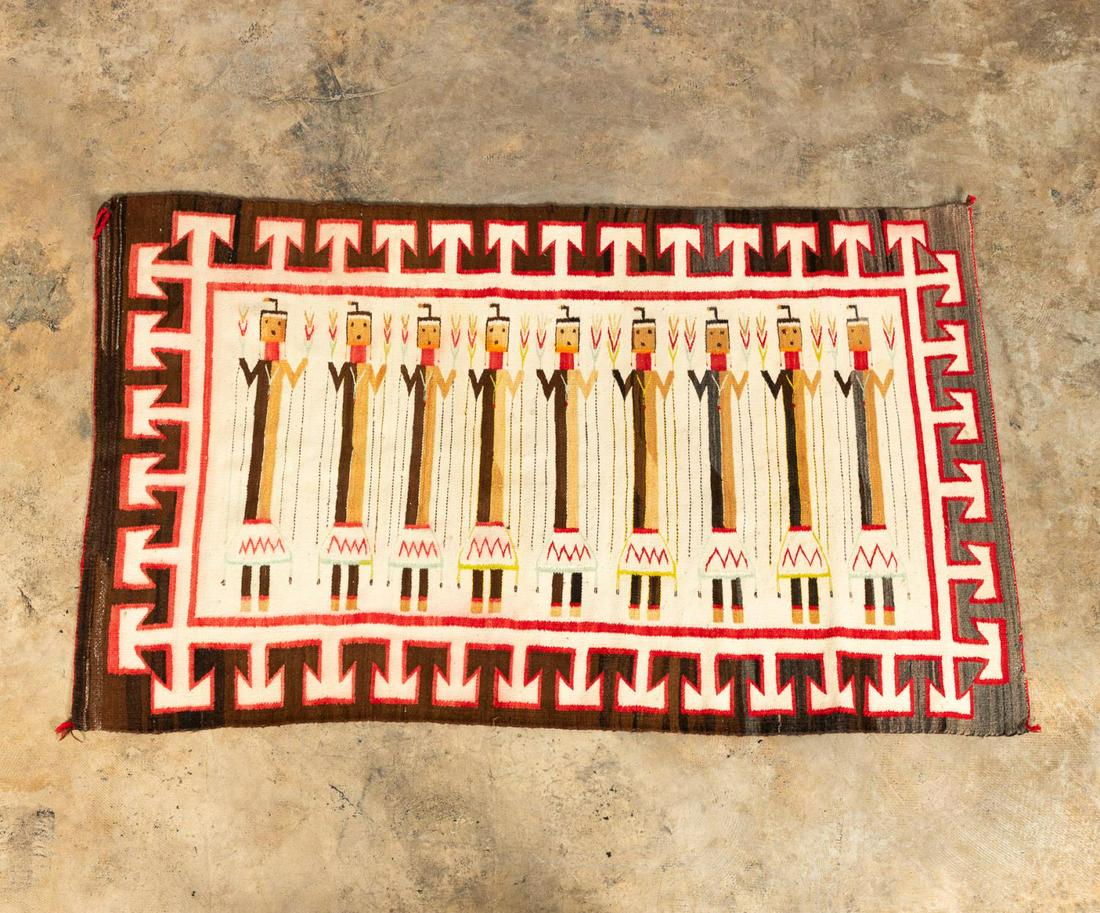NATIVE AMERICAN NAVAJO FIGURAL YEI RUG 3'3" X 5'3" (1 of 4)