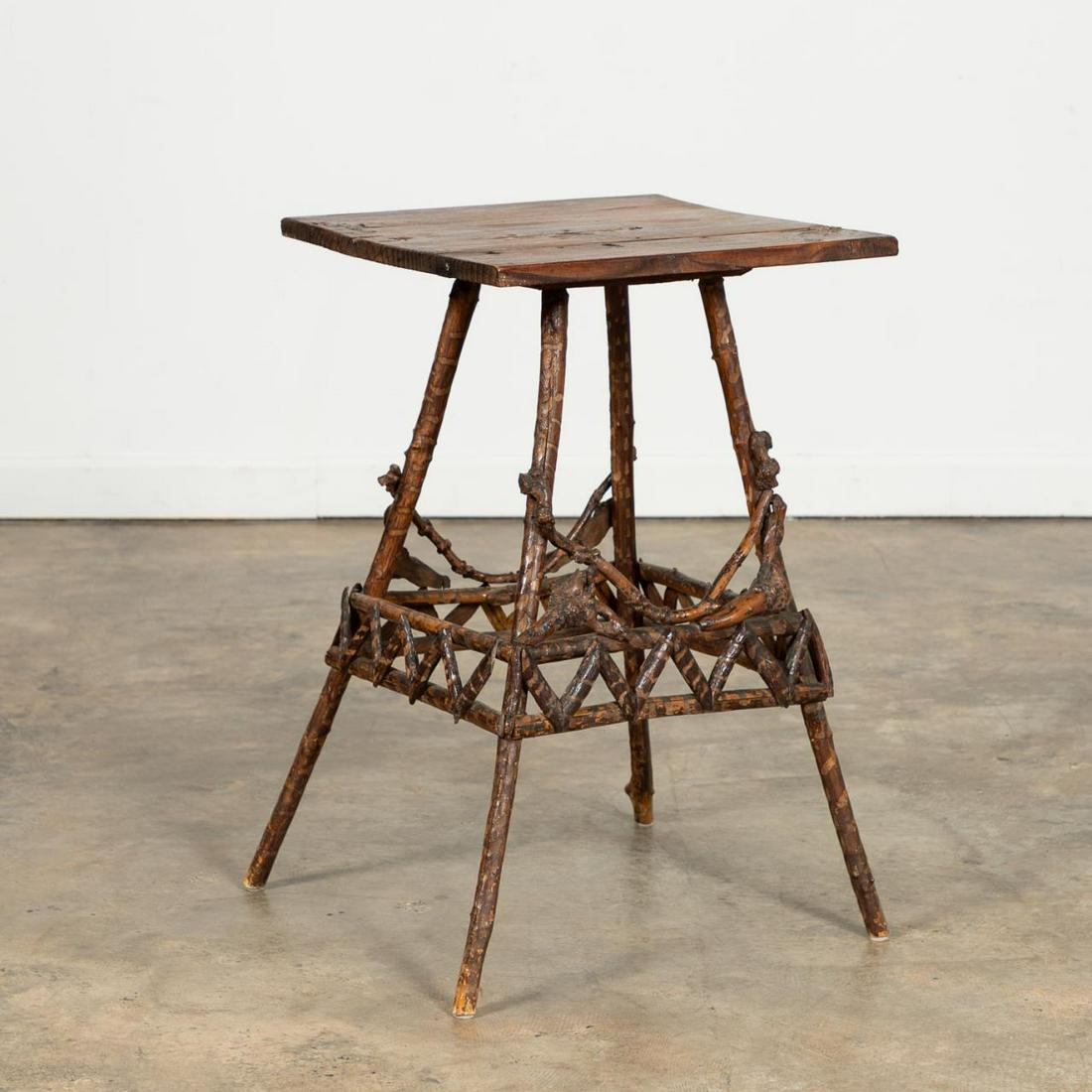 19TH/20TH C. RUSTIC FAUX BAMBOO WOODEN TABLE (1 of 6)