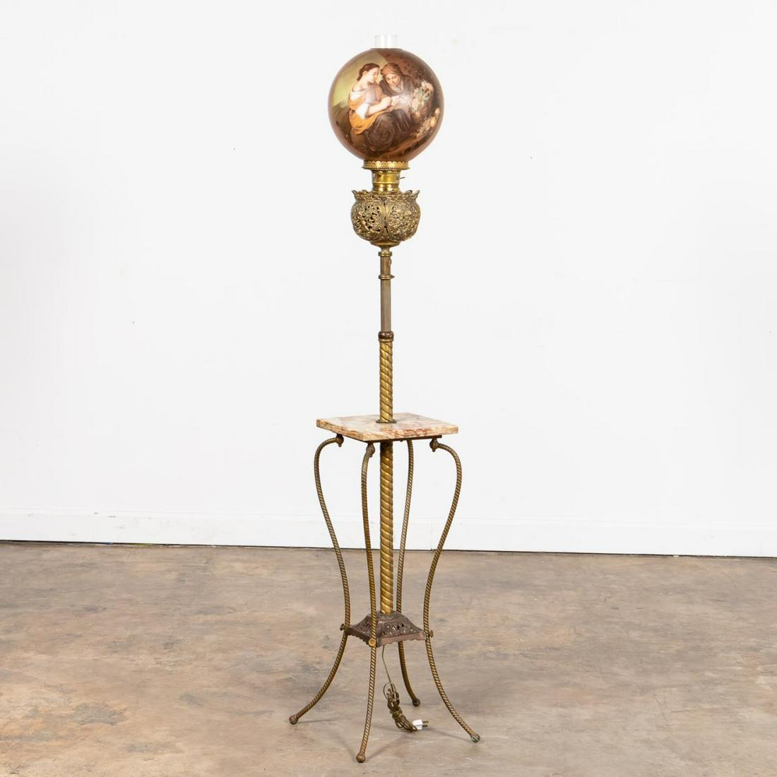 AMERICAN BRASS PARLOR FLOOR LAMP STAND (1 of 6)