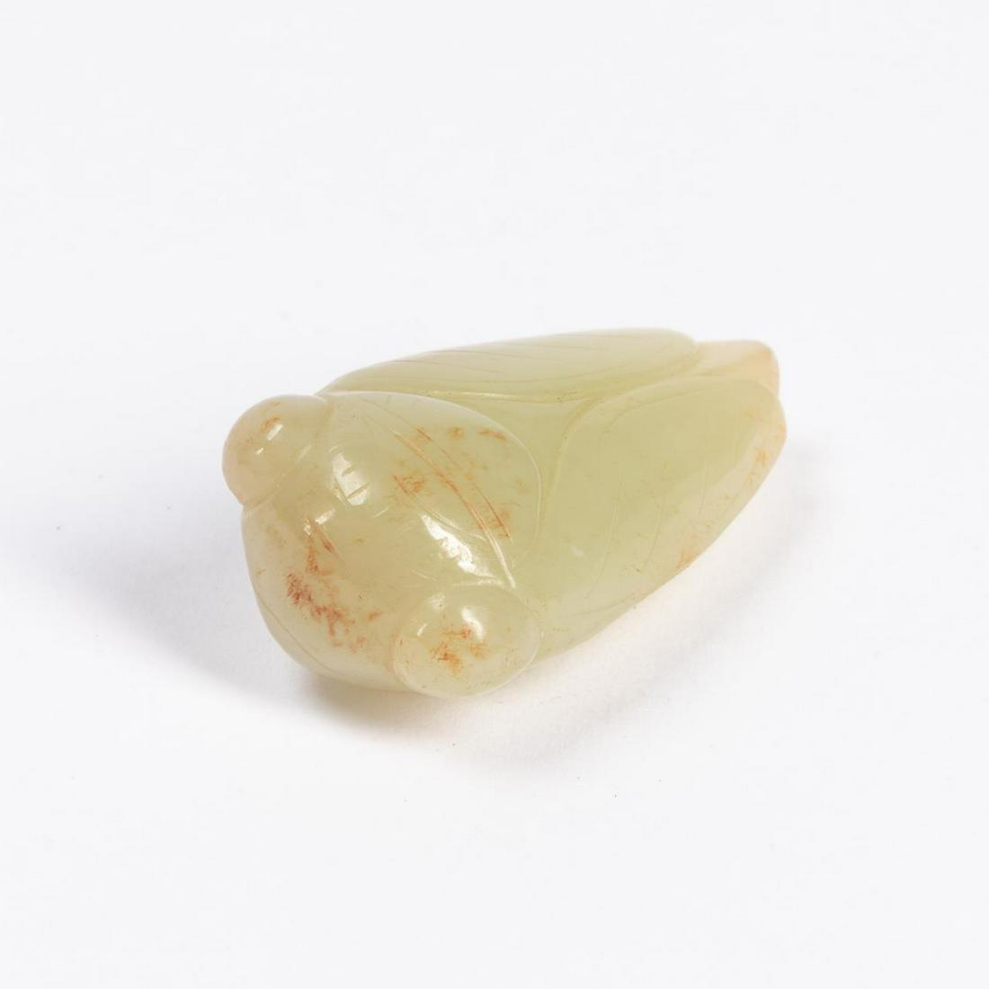 CHINESE CARVED JADE CICADA FORM PENDANT (1 of 5)