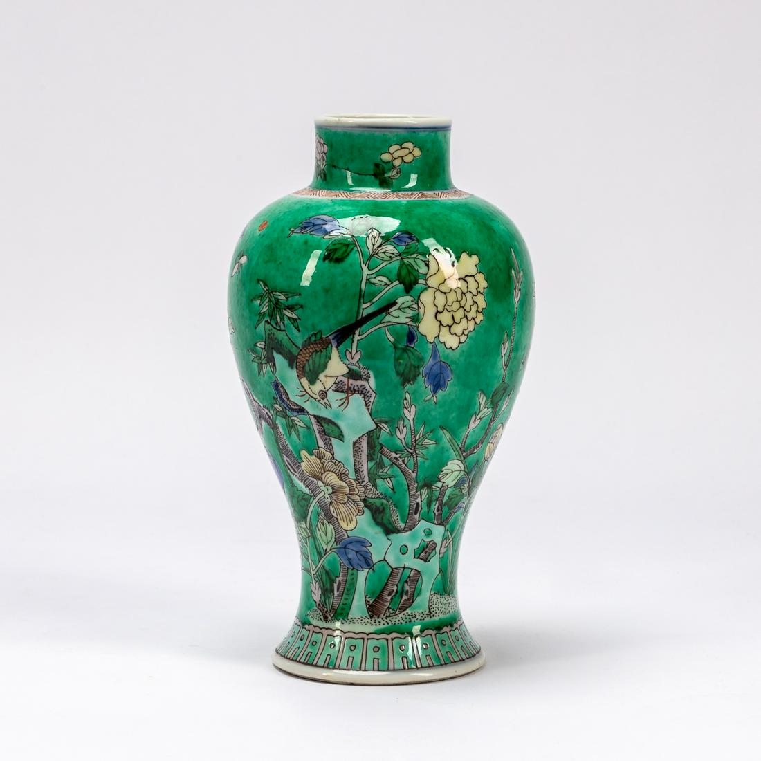 CHINESE TURQUOISE GLAZED FLORAL MEIPING VASE (1 of 6)