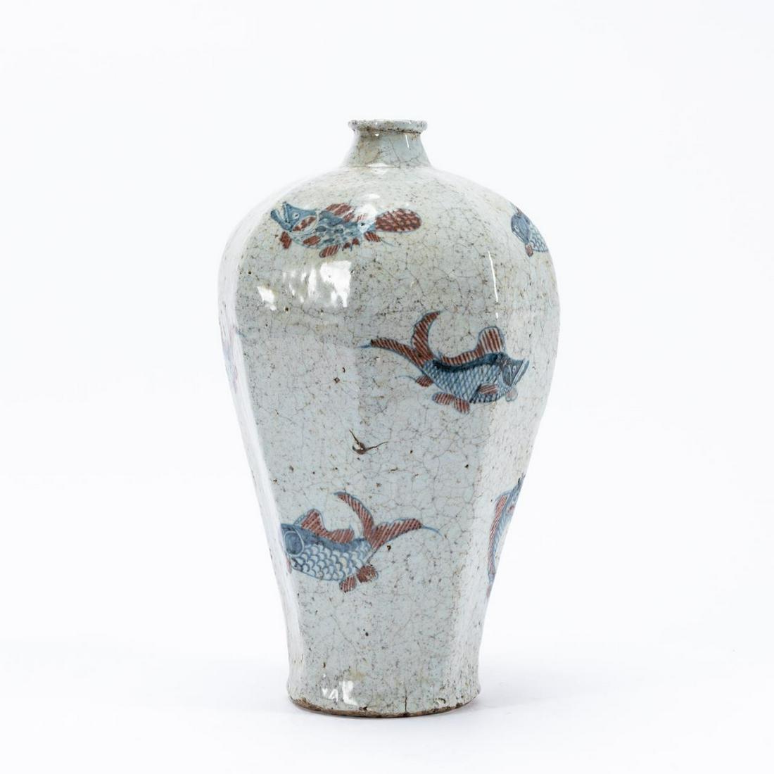 CHINESE GUAN WARE CRACKLE GLAZE VASE WITH FISH (1 of 6)