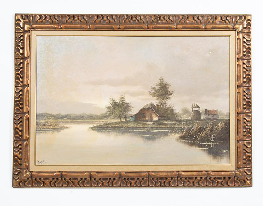 MARL MARTENS, COTTAGE LANDSCAPE, OIL ON CANVAS (1 of 5)