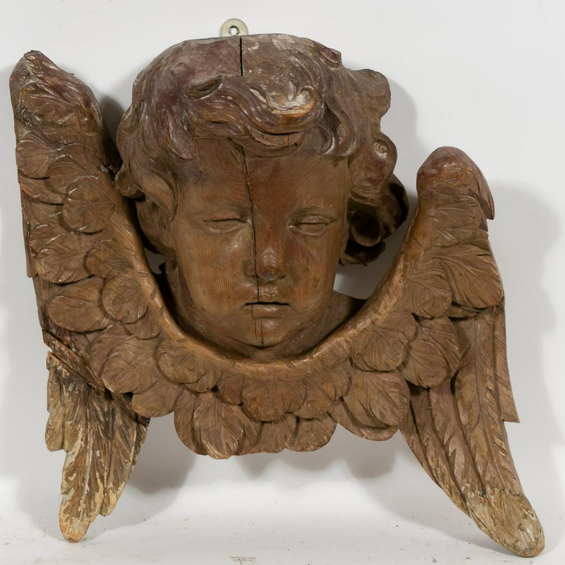 TURKISH HAND CARVED WOOD CHERUB (1 of 4)