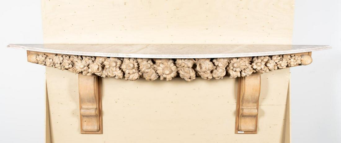 GRINLING GIBBONS STYLE WOOD & MARBLE TOP CONSOLE (1 of 2)
