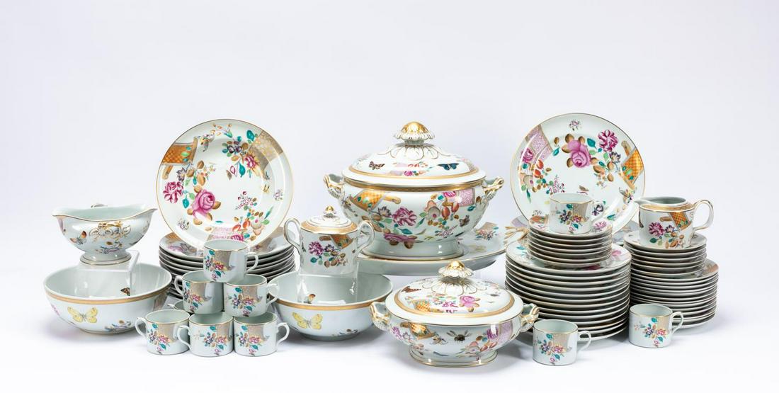 82PC MOTTAHEDEH LOWESTOFT ROSE PORCELAIN CHINA SET (1 of 6)