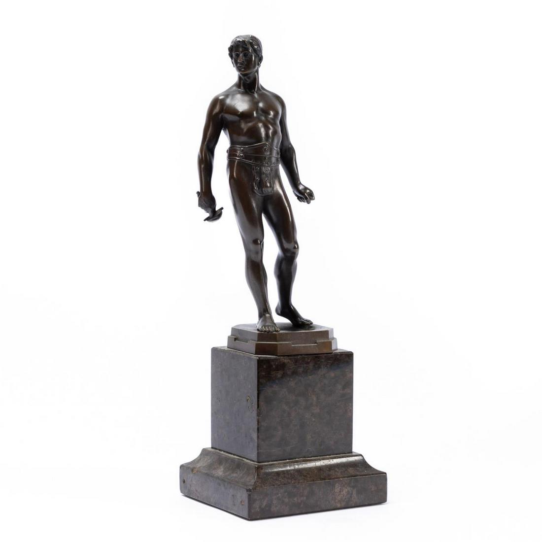 RUDOLF KUCHLER, BRONZE MALE WARRIOR SCULPTURE (1 of 6)