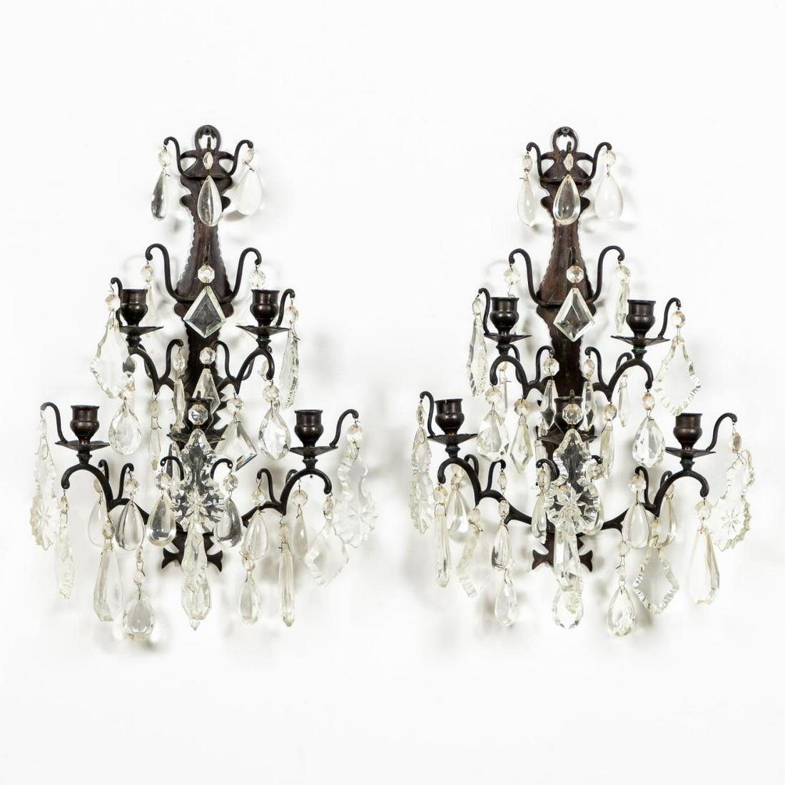 PR., BAROQUE STYLE FIVE-LIGHT CANDLE SCONCES (1 of 4)