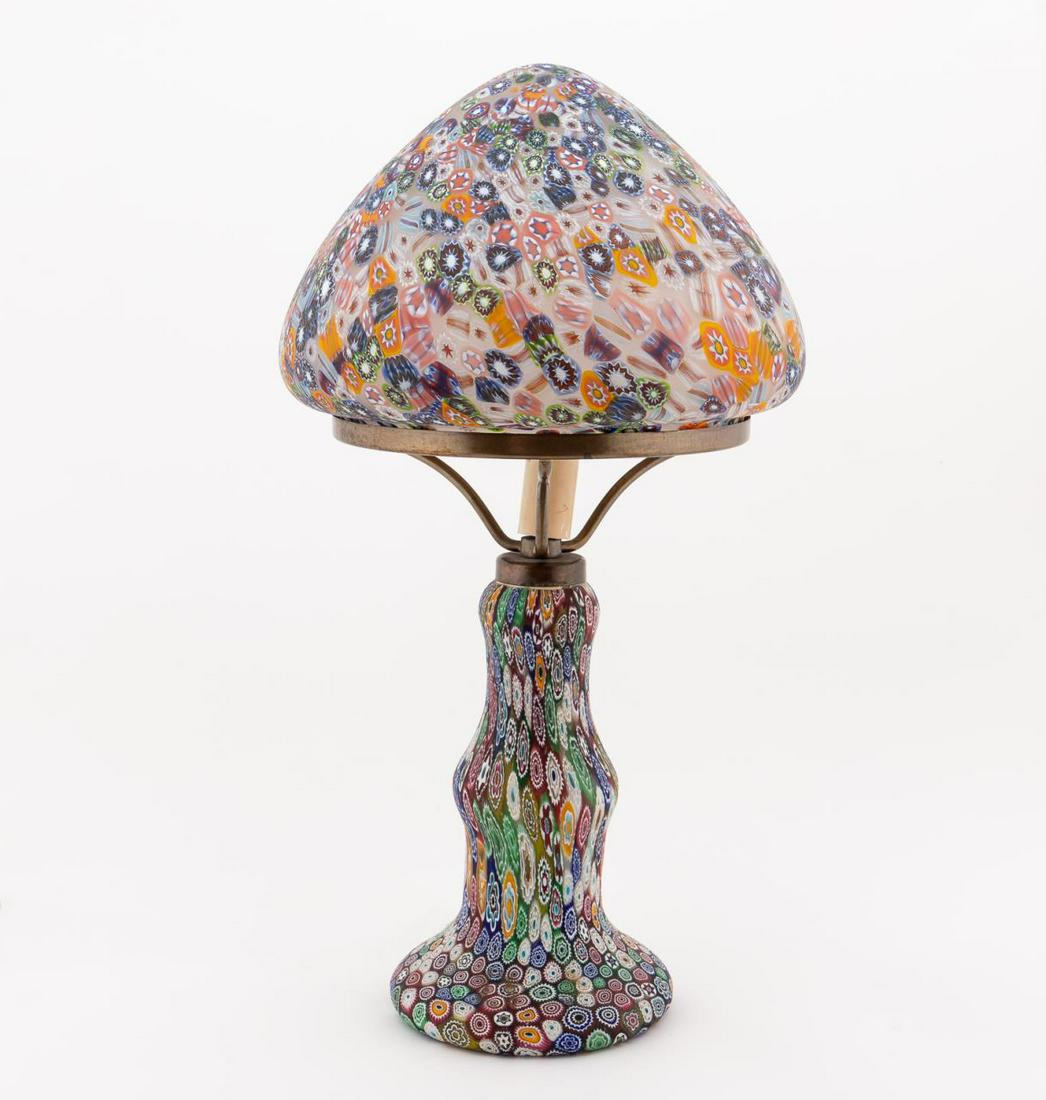 MILLEFIORI GLASS MUSHROOM FORM TABLE LAMP (1 of 6)