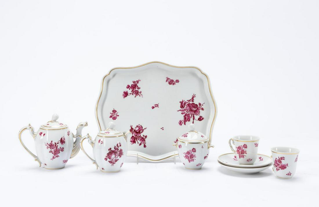 8PC RICHARD GINORI PINK FLORAL DEMITASSE SET (1 of 7)