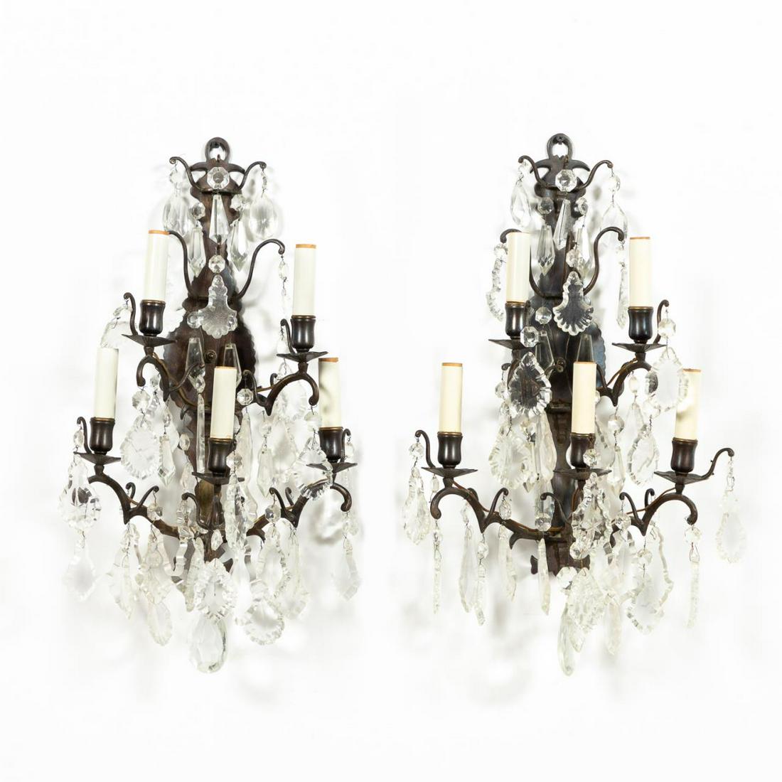 PR., BAROQUE STYLE FIVE-LIGHT ELECTRIFIED SCONCES (1 of 4)