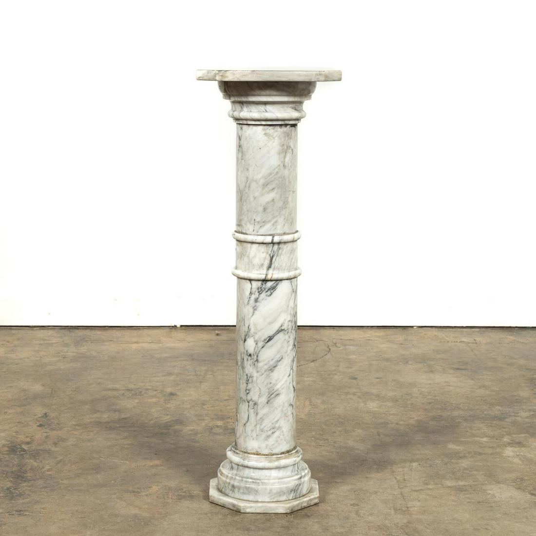 LATE 19TH C, CARRARA MARBLE SCULPTURE PEDESTAL (1 of 7)
