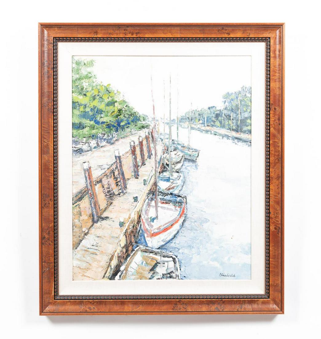 RENEE THEOBALD DUTCH RIVER SCENE, OIL ON CANVAS (1 of 4)