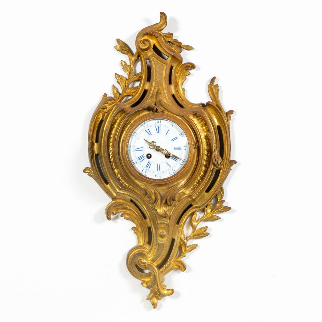 JAPY FRERES BRONZE LOUIS XV STYLE CARTEL CLOCK (1 of 7)