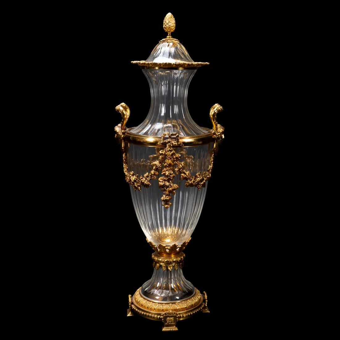 BACCARAT CRYSTAL GILT BRONZE MOUNTED LIDDED URN (1 of 10)