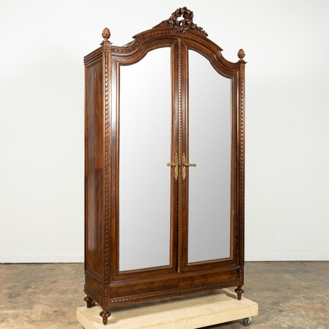 CONTINENTAL LOUIS XVI STYLE MIRRORED ARMOIRE (1 of 8)