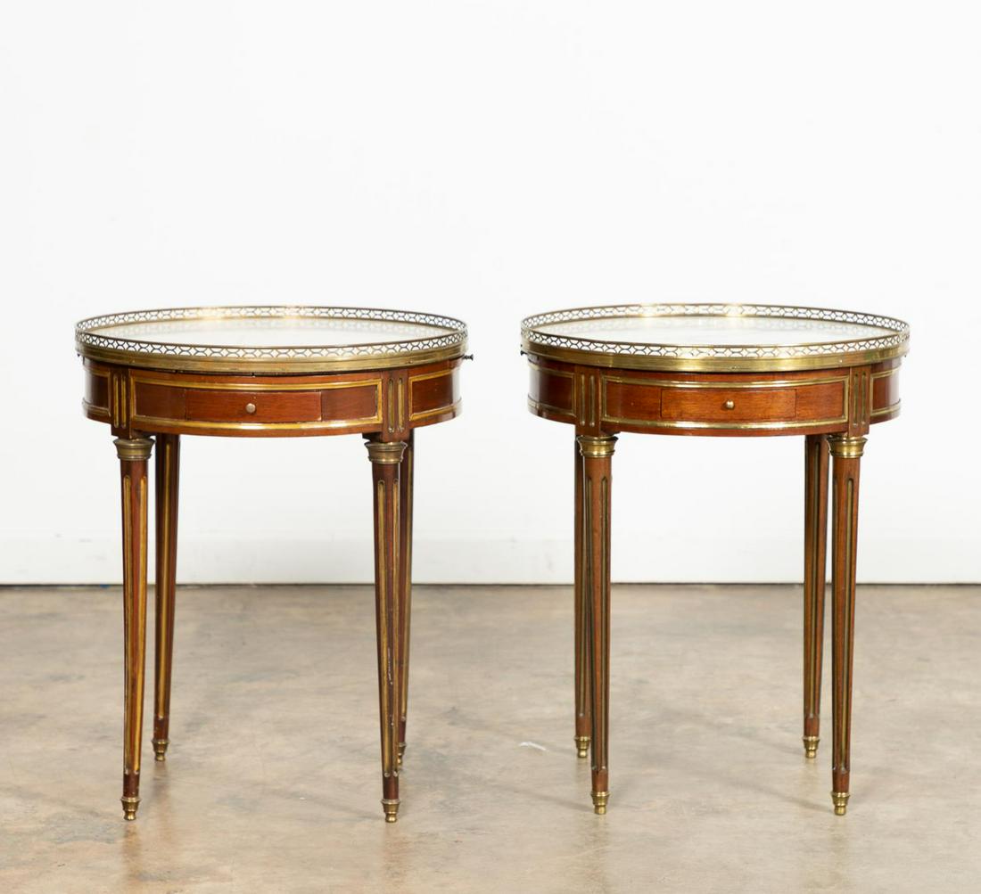 PR., 19TH C. FRENCH MARBLE TOP BOUILLOTTE TABLES (1 of 7)