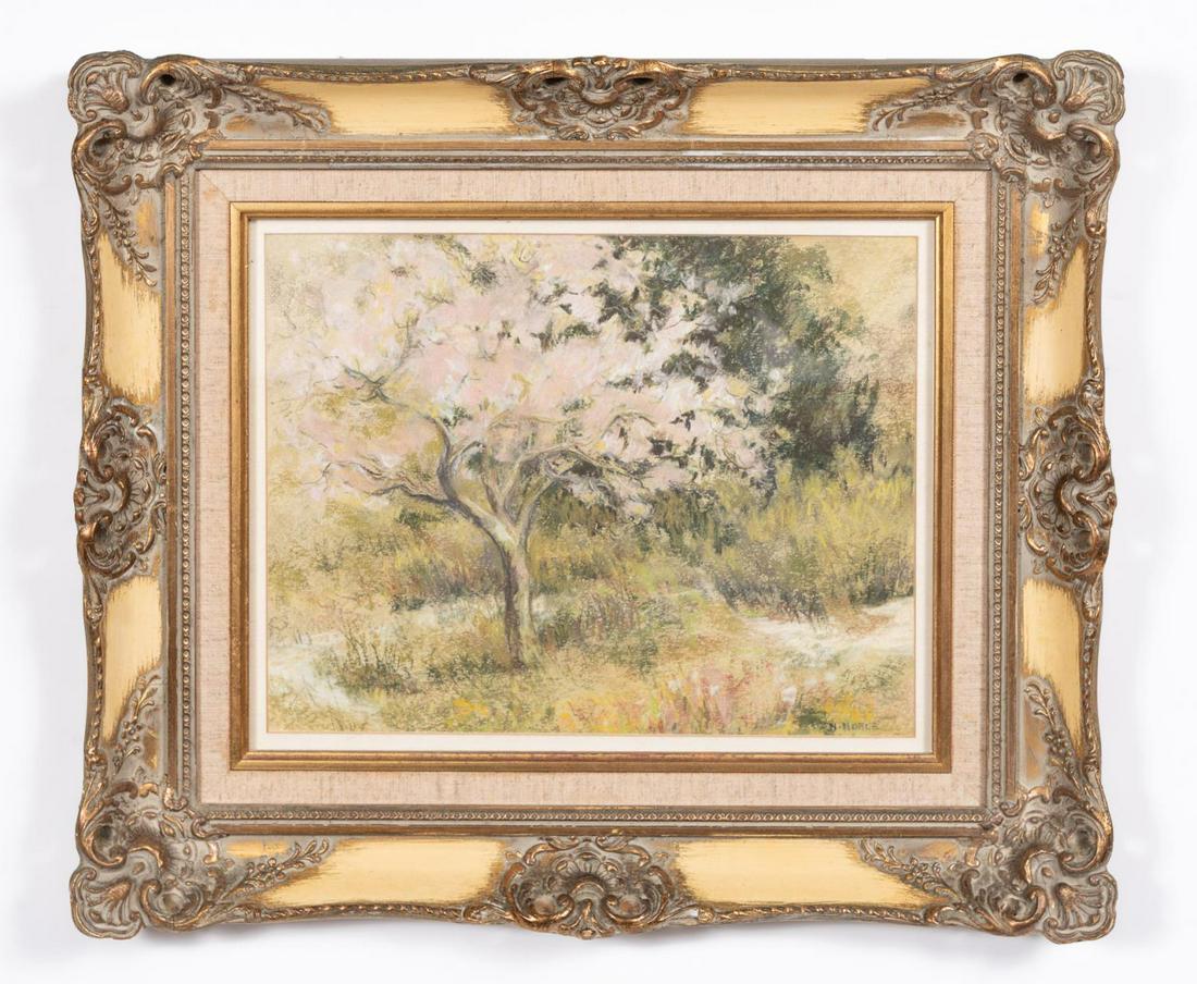 N. NOBLE, PASTEL LANDSCAPE WITH APPLE TREE (1 of 3)
