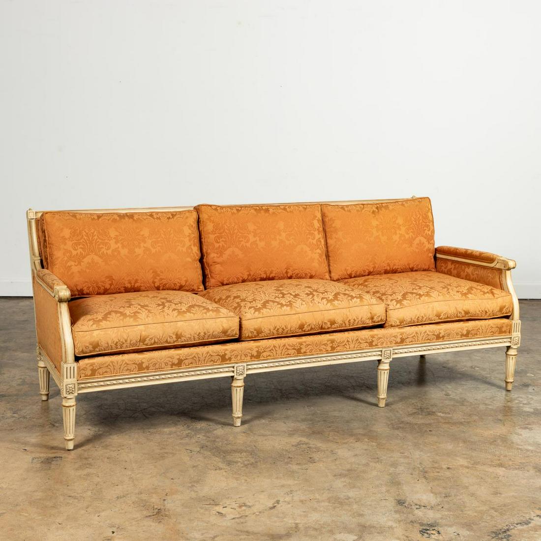 HICKORY CHAIR LOUIS XVI STYLE CREAM PAINTED SOFA (1 of 7)