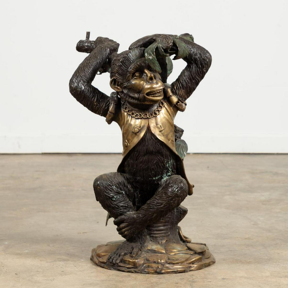 BRONZE PATINATED MONKEY MOTIF TABLE BASE (1 of 5)