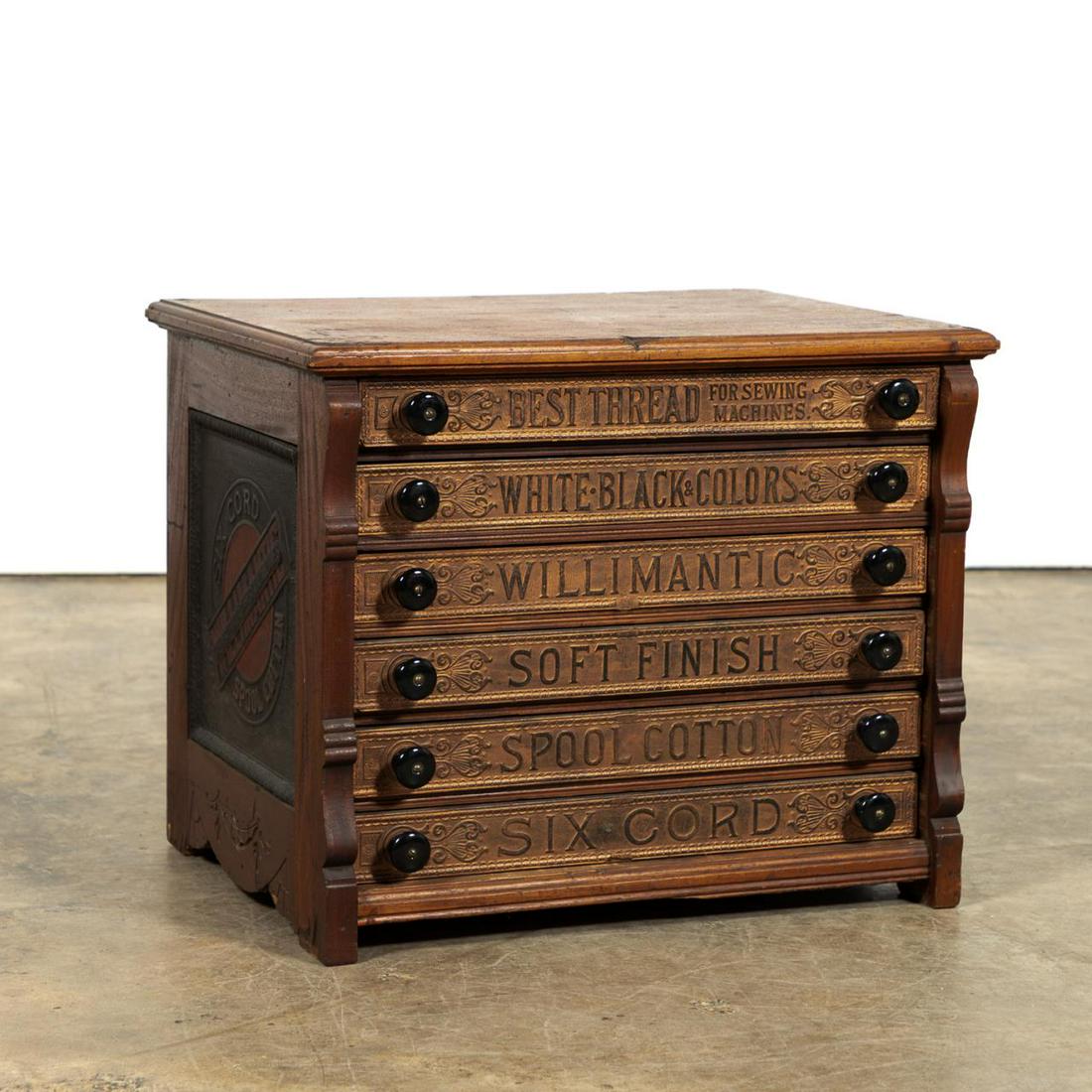 ANTIQUE CONNECTICUT SIX-DRAWER SPOOL CABINET (1 of 8)
