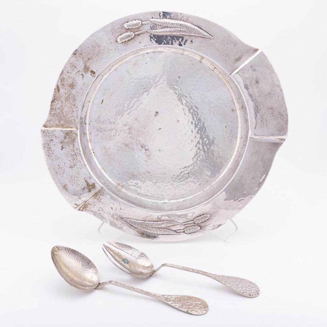 3PC HAMMERED SILVERPLATE SALAD SET WITH SERVERS (1 of 7)
