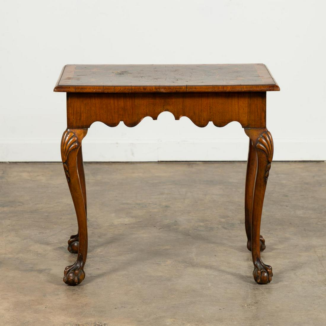 GEORGE II STYLE OYSTER VENEER TEA TABLE (1 of 7)