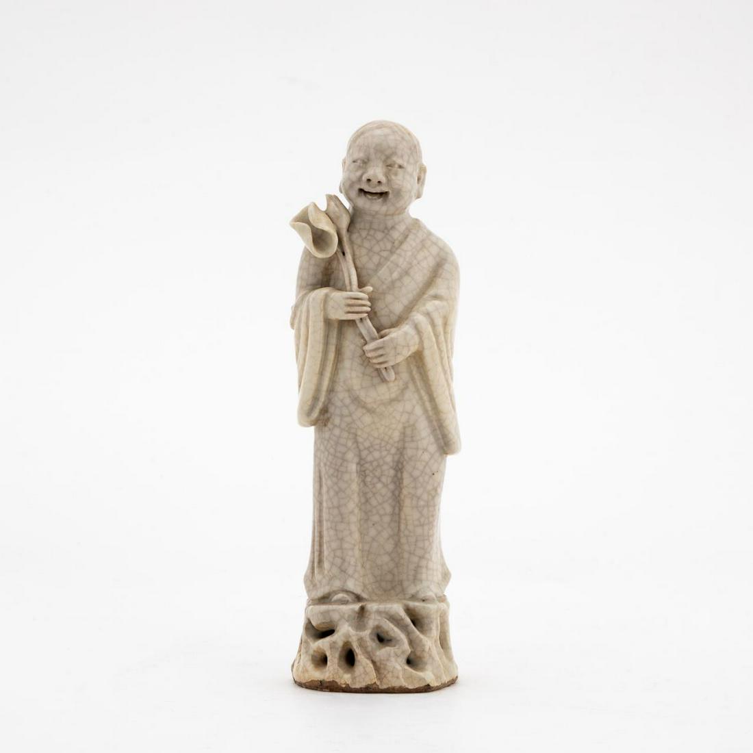 CHINESE GE WARE CRACKLE GLAZE STANDING FIGURE (1 of 6)