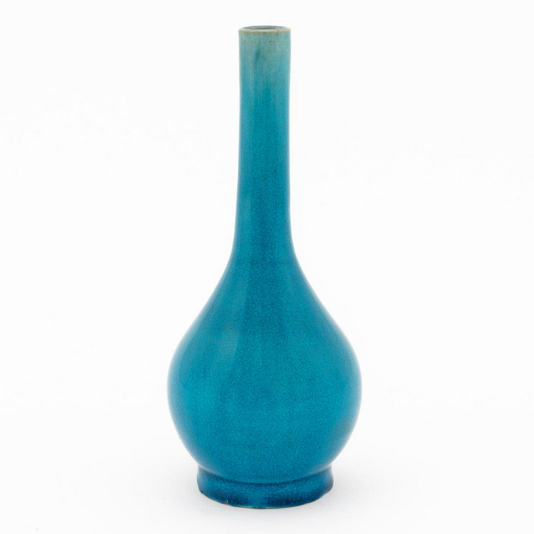 CHINESE DIMINUTIVE TURQUOISE BOTTLE FORM VASE (1 of 5)