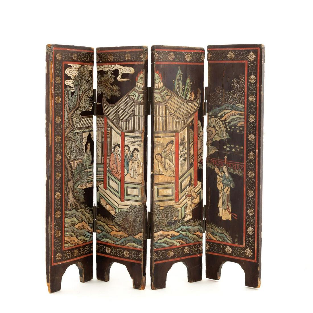 JAPANESE LACQUERED FOLDING TABLE SCREEN Sep 24, 2021 Ahlers