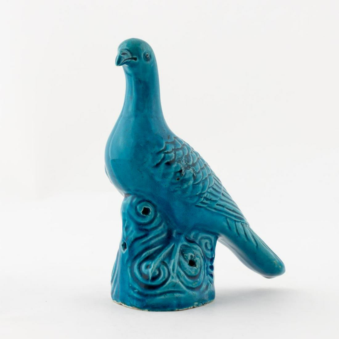 CHINESE TURQUOISE GLAZE DOVE FIGURE (1 of 5)