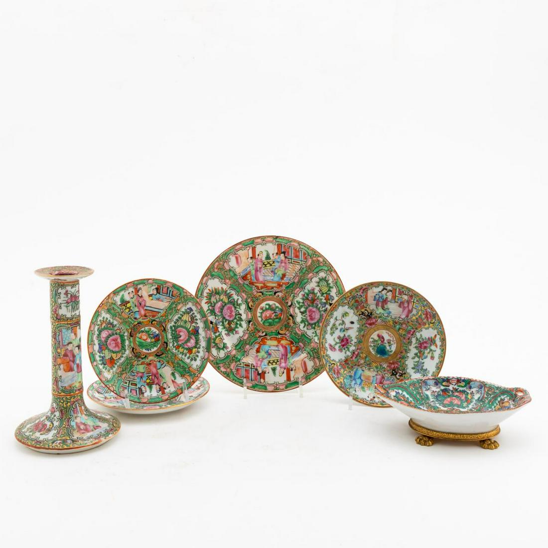 CHINESE 6PC GROUP ROSE MANDARIN PORCELAIN PIECES (1 of 9)