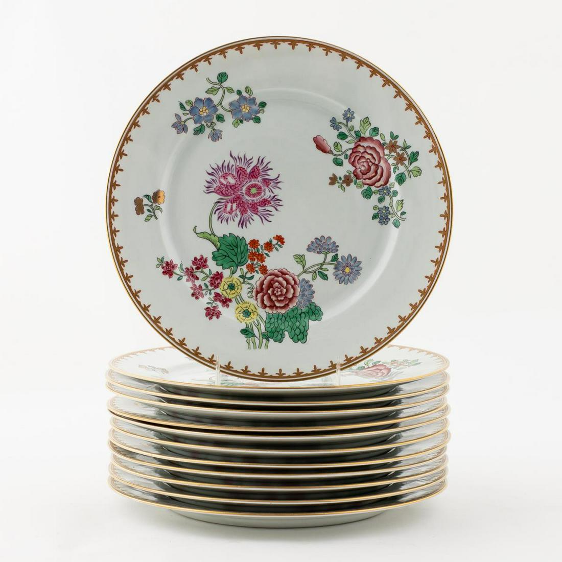 SET 12, CHINESE EXPORT STYLE FAMILLE ROSE PLATES (1 of 4)