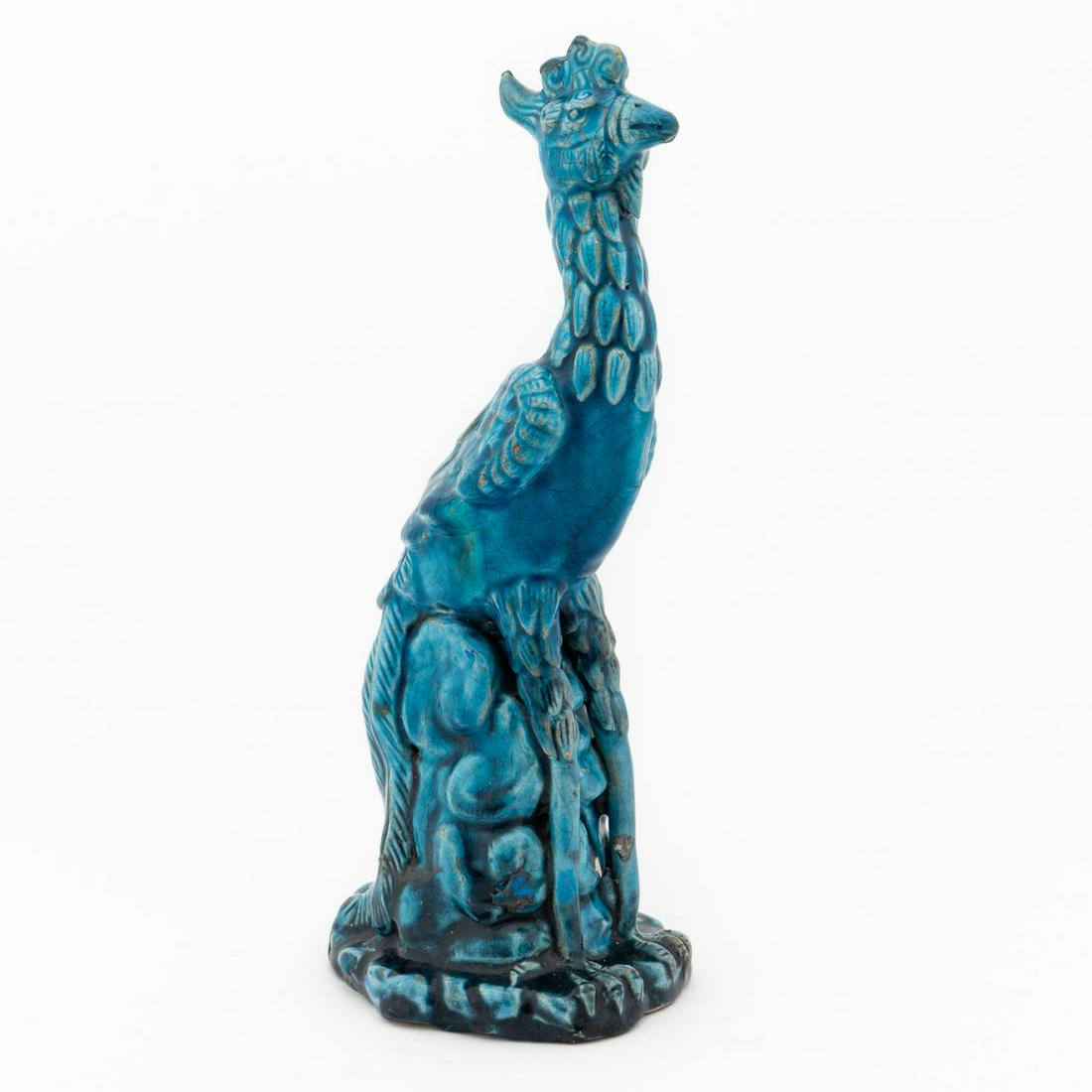 CHINESE EXPORT TURQUOISE PHOENIX SCULPTURE (1 of 6)