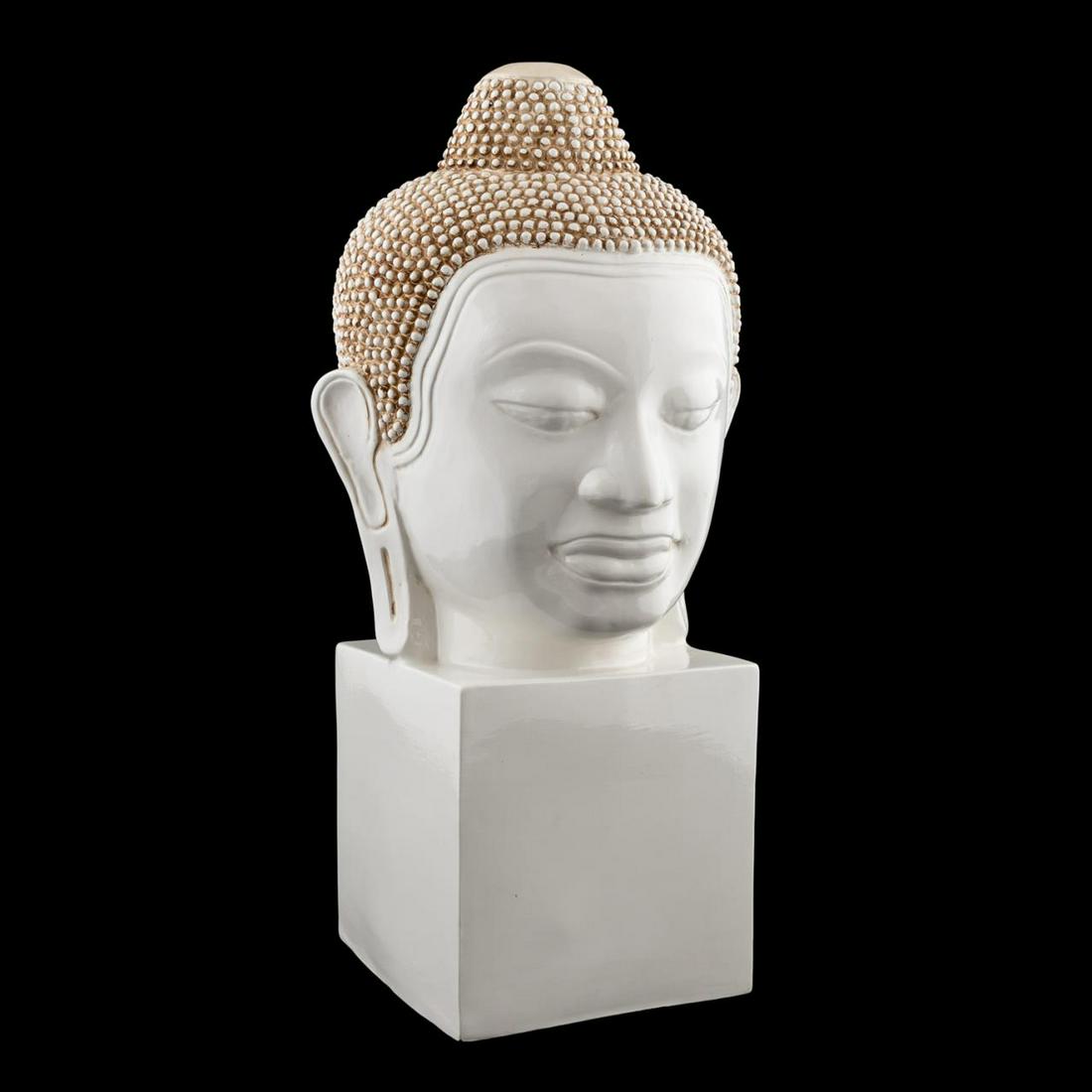 LARGE BLANC DE CHINE STYLE CERAMIC BUDDHA HEAD (1 of 5)