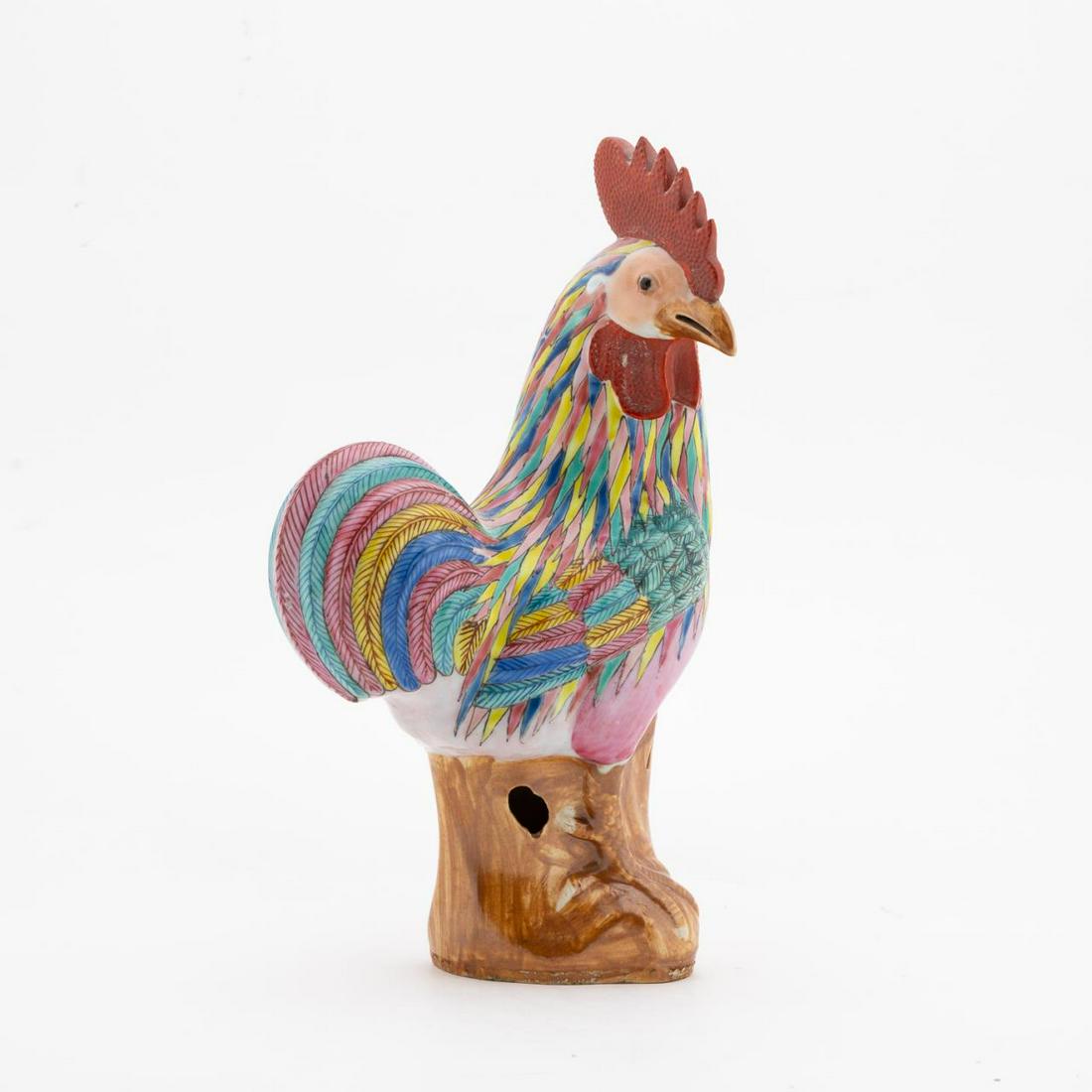 PAIR, CHINESE FAMILLE ROSE PORCELAIN ROOSTERS (1 of 7)