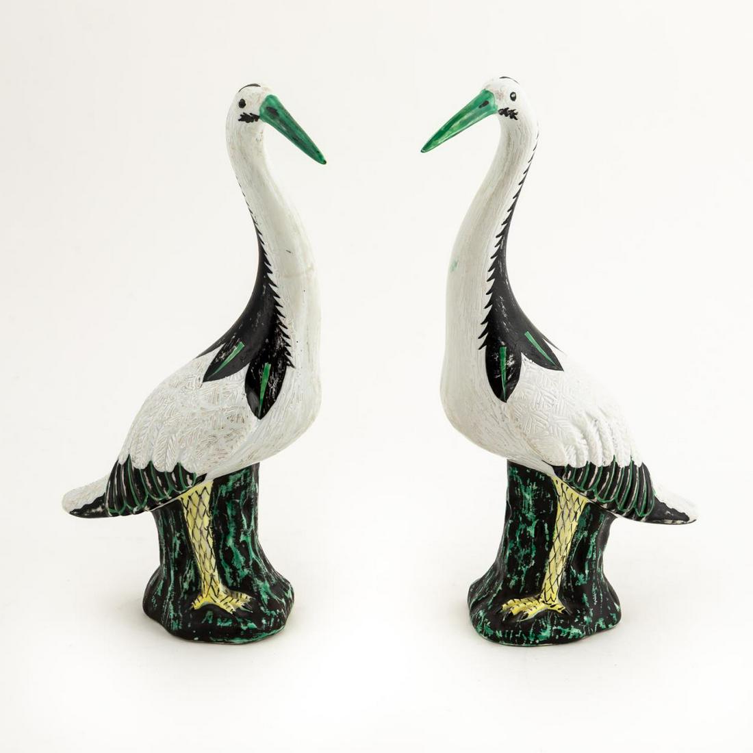 PR, CHINESE BLACK & WHITE CRANE PORCELAIN FIGURES (1 of 6)