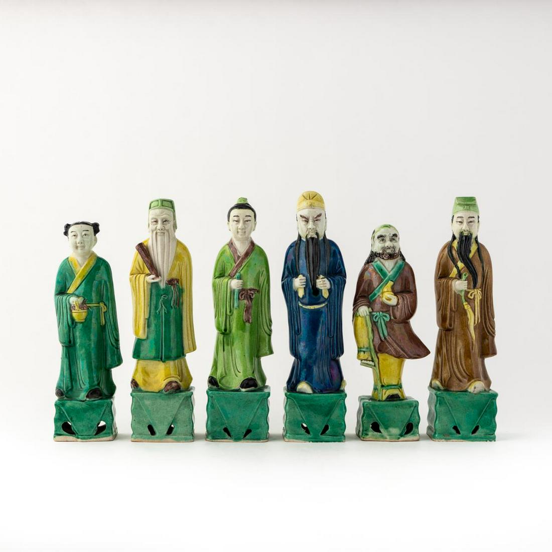 GROUP 6 CHINESE SANCAI GLAZED IMMORTAL FIGURES (1 of 8)