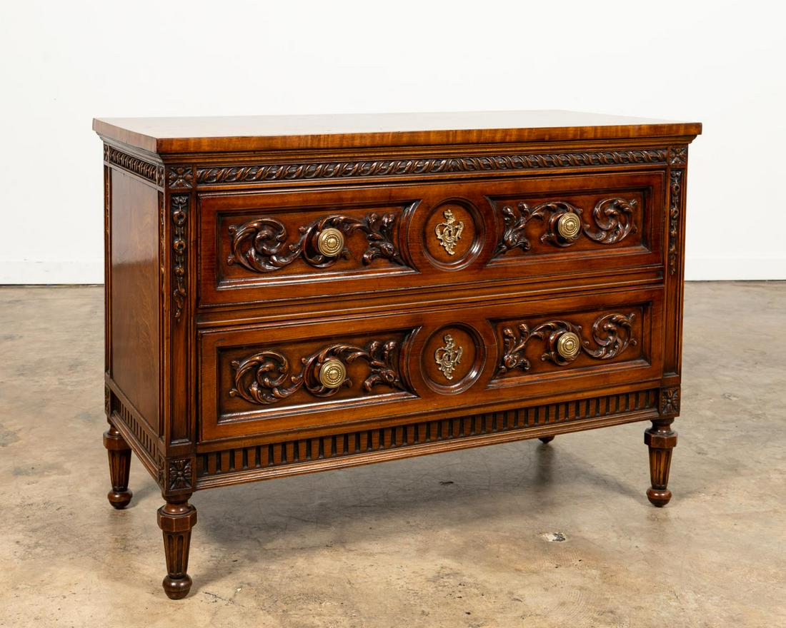 ITALIAN BAROQUE STYLE CARVED TWO-DRAWER COMMODE (1 of 6)