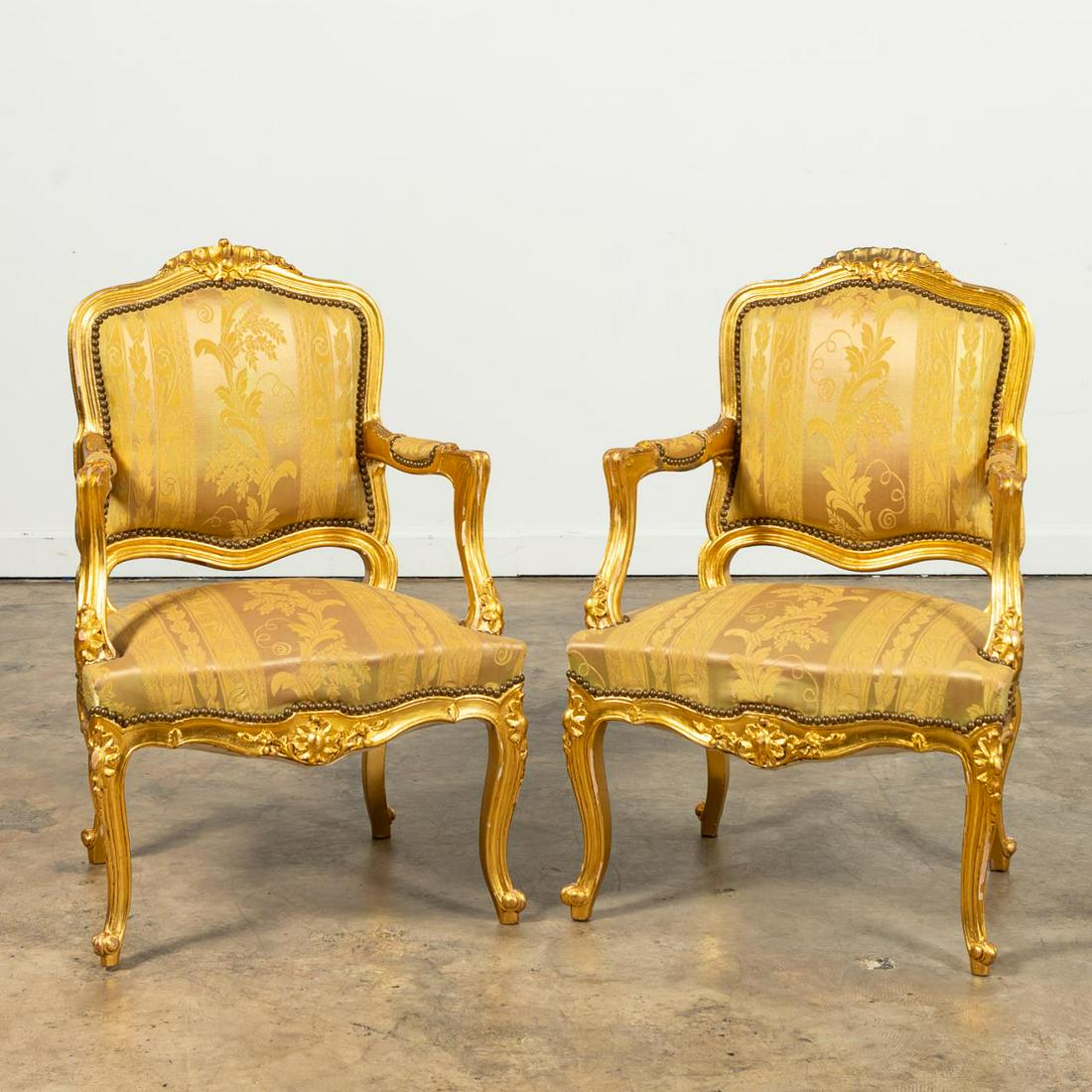 PR., ITALIAN ROCOCO STYLE GILTWOOD ARMCHAIRS (1 of 4)