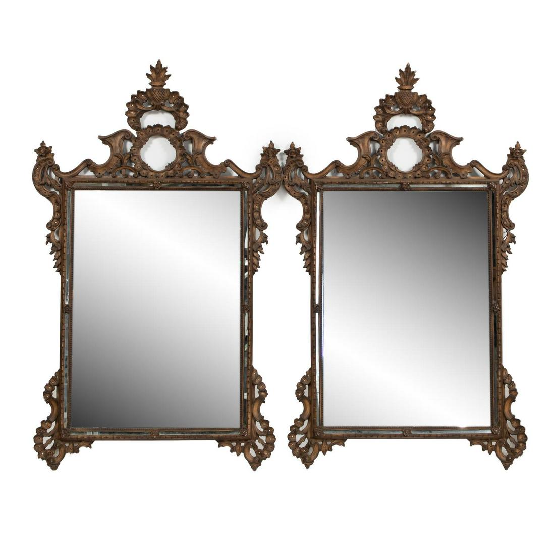 PAIR, VENETIAN ROCOCO STYLE WALL MIRRORS (1 of 6)