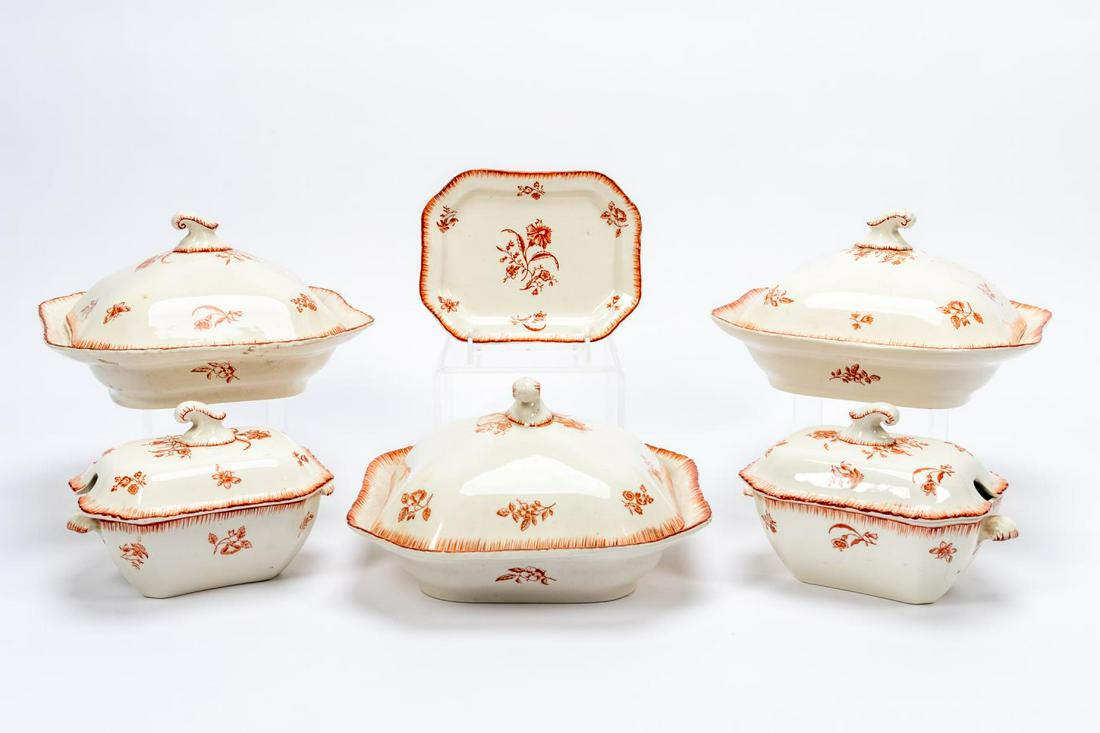 GROUP OF SIX CAULDON IRONSTONE SERVING PIECES (1 of 7)