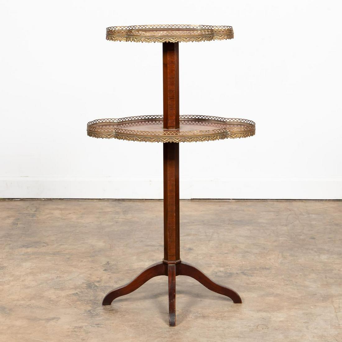 ENGLISH REGENCY STYLE TWO-TIER MAHOGANY DUMBWAITER (1 of 5)