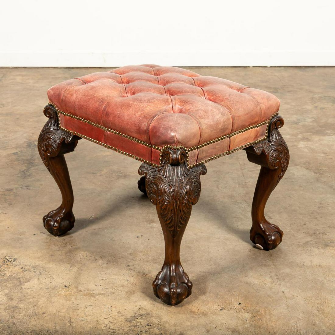 L. 19TH C. GEORGE III STYLE MAHOGANY FOOT STOOL (1 of 5)