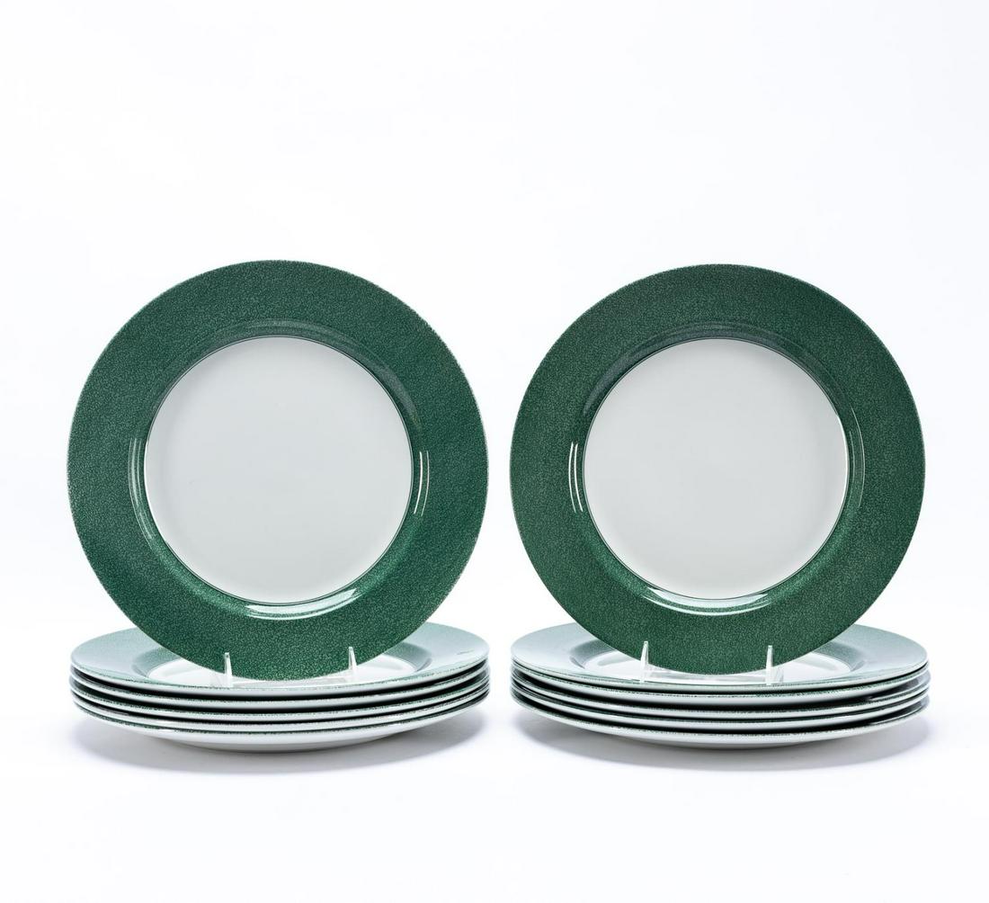 12 PCS, SPODE VERMICELLI GREEN CHARGERS (1 of 4)