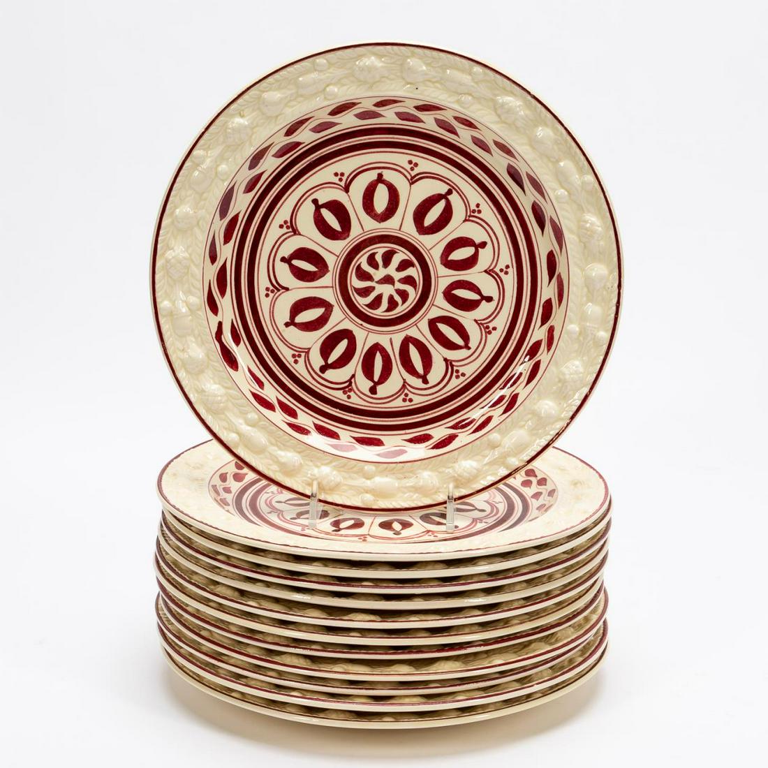 12 PCS ADAMS HAND PAINTED LUNCHEON PLATES (1 of 5)